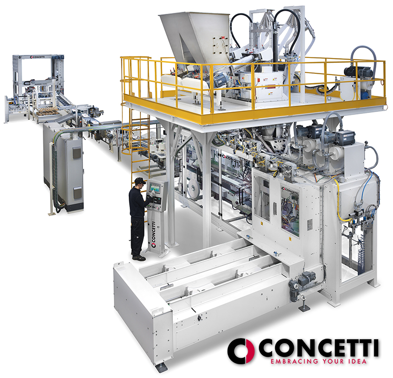 Bratney公司的Concetti自动面粉装袋机图像。
